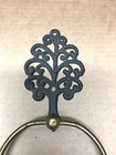 Trivet Style Cast Iron And Brass Towel Holder