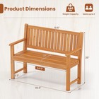 2-seater Outdoor Wooden Bench  Garden Loveseat Bench W  Backrest  Armrests