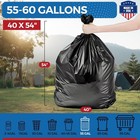 55-60 Gallon Black Trash Bags Extra Large Garbage Rubbish Bags 150bags 38 X 58 