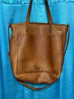 Madewell The Zip-top Transport Tote Leather Crossbody Bag Brown English Saddle