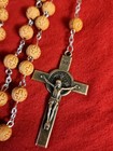 Catholic Rosary Necklace Saint Benedict Medal And Cross Crucifix  Handmade 