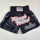 Triumph United Mma Fight Shorts Womens Size Small Black Red Fighter Kickboxing 