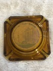 Vintage Square Del Webb   s Mint Casino Las Vegas Nevada Amber Glass Ashtray  a6 