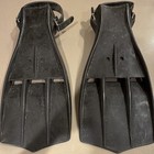 Black Open-heel Scuba Diving Fins With Adjustable Heel Straps - Pair