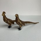Vintage Brass Pheasants Pair Male Female Set Of 2 Birds 10    Statue Figurine
