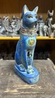 Rare Ancient Egyptian Antiquities Statue Large   Heavy For Goddess Bastet Cat Bc
