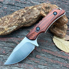Edc Small Fixed Blade Hunting Knife With Leather Sheath  Full Tang 2 56  8cr13mo