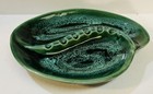 Vintage Large Lava Drip Foam Glaze Green Mcm Atomic Ashtray