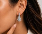 925 Sterling Silver Teardrop Hoop Earrings For Women Sparkling Cz Dangle Jewelry
