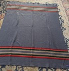 Pendleton Yakima Gray Camp Wool Striped Blanket Throw Twin 75   x63    Vtg