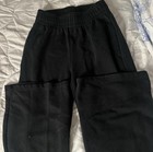Women   s Black Wide Leg Sweatpants - Size Xxs - Jogger Lounge Pants
