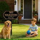 No Soliciting Sign For House With Stake - 50-mil Thick 5x10 Inches  A1512 