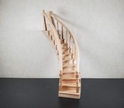 Dollhouse Left Curved Staircase Assembled 1 12 Scale Miniature Stairs Steps