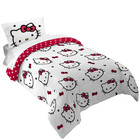 Hello Kitty 2 Pc Twin Reversible Bedding Set Kids Teens Comforter Pillowcase