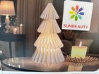 Honeycomb Paper Tree 1 White   3 Brown Christmas Decoration Sunbeauty W led Lite