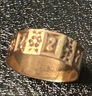 Antique Victorian 9k Gold Floral Baby   sring