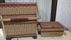 Antique Large Wicker Sewing Basket U s Zone Made In Germany