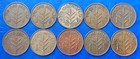 Complete Set Of Israel Palestine 1 Mil British Mandate 10 Coins 1927-1946 Vf-xf