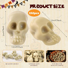 150 Mini Plastic Skull Heads - Halloween Miniature Figurines Skulls Heads Orname
