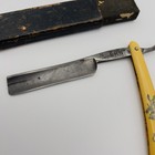 Vintage Ern No 76 Wald Germany Bull Hunt Scene Handle Straight Razor
