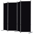 Separador De Habitaci  n Plegable 4 Paneles 180 Cm Autoportante Color Negro