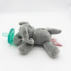Wubbanub Infant Newborn Soothie Pacifier Soft Plush Toy Gray Elephant
