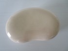 Halston Vintage Ceramic Kidney Bean Shaped Trinket Ivory Color Minimalist Box