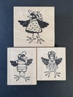 Peddlers Pack Crow Family Mom Boy Girl Funny Lot Of 3 Rubber Stamps
