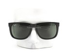 Ray-ban Justin Sunglasses Rb 4165 601 71 Gloss Black Green Tinted 54mm With Case