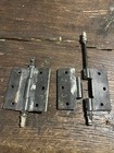 2 Antique Door Hinges 3    X 3    Steeple Top Victorian Iron Eastlake Lines 19th C