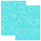  2pcs Self-adhesive Silk Screen Printing Stencil Love Heart Mesh Transfer Silk 