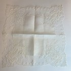 Vintage Handkerchief Linen Lace Wedding Bridal Exquisite Details Scalloped Edges