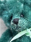 Vtg World Of Miniature Bear Theresa 3  Mohair Bear Green Fern Signed Jointed