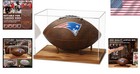 Football Display Case Acrylic Clear Wood Stand Memorabilia Holder Collectors