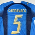 Autographed signed Fabio Cannavaro Italy Blue Futbol Jersey Beckett Bas Coa
