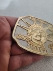 Gold   Silver Plated 100 Years Of Liberty Statue Of Liberty Belt Buckle  nice 