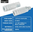 14-pc Lincoln 1 4  Air Hose Quick Connect Fittings Steel Male   Female