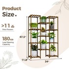 Bamworld Plant Stand Tall Plant Shelf For Multiple Plant Pots Wood Flower Stand