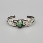 Vintage Native American Sterling Silver 925 Turquoise Cuff Bracelet Handmade 