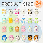 24 Pcs Animal Squishy Toys For Kids  Slow Rising Squeeze Stress Relief Toys  Kaw