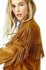 Traditional Cowgirl Western Suede Leather Jacket  Native American Fringe Jacket