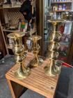 Original Set Of 3 Christmas Brass Candle Holders Teleflora Made In India Unused