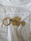 Coach Keychain Key Fob Purse Charm Dangles Gold Rhinestone Letters