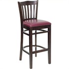 Home Square Hercules 31  Bar Stool In Walnut With Burgundy Seat - Set Of 3