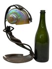 C  Bonnefond French Art Nouveau Bronze Figural Lamp With Iridescent Glass Shade