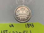 1893  Canada 5 Cents Silver Coin -   Queen Victoria