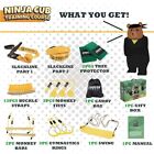 Ninja Warrior Monkey Bar Kit 50ft Kids Slackline Obstacle Course W  1 Tree Swing