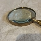 Vintage Handheld Brass Magnifying Glass 5 Inch Lens Gorgeous 