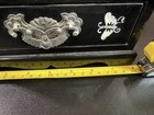 Vintage Korean Lacquer Mother Of Pearl Inlay Black Trinket Box