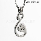 Heart Swan Urn Necklace For Ashes Cremation Pendant Memorial Keepsake Jewelry